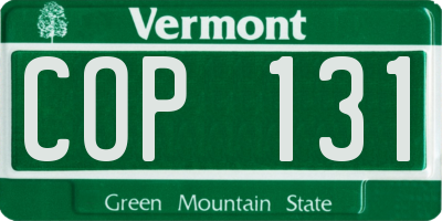 VT license plate COP131