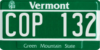 VT license plate COP132