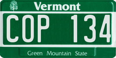 VT license plate COP134