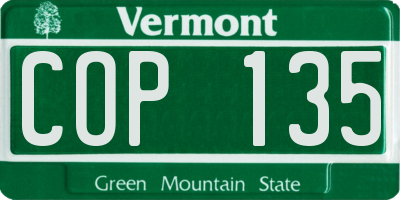 VT license plate COP135