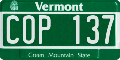 VT license plate COP137