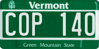 VT license plate COP140