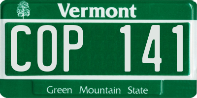 VT license plate COP141