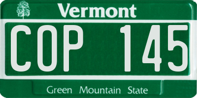 VT license plate COP145
