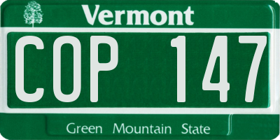 VT license plate COP147