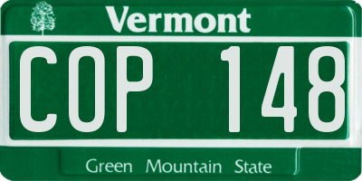VT license plate COP148