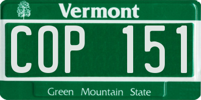 VT license plate COP151