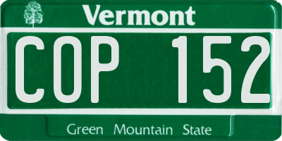 VT license plate COP152