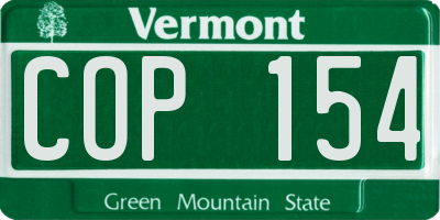 VT license plate COP154