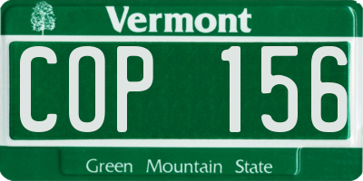 VT license plate COP156