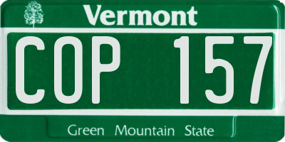 VT license plate COP157
