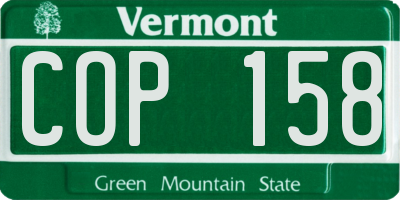 VT license plate COP158