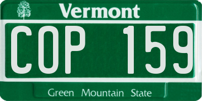 VT license plate COP159
