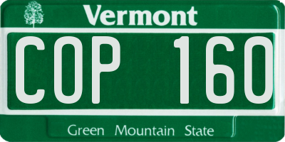VT license plate COP160