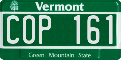 VT license plate COP161