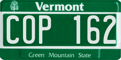 VT license plate COP162