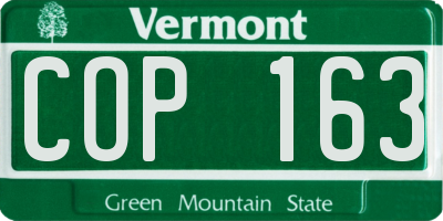 VT license plate COP163