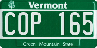 VT license plate COP165