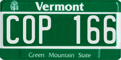 VT license plate COP166