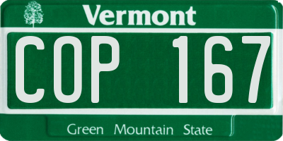 VT license plate COP167