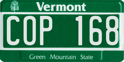 VT license plate COP168