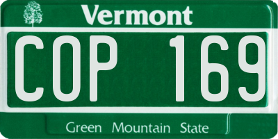 VT license plate COP169