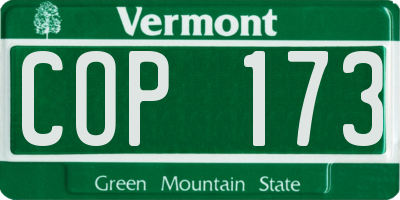 VT license plate COP173