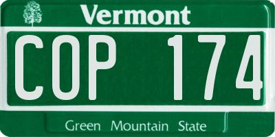 VT license plate COP174