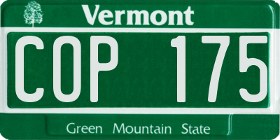 VT license plate COP175