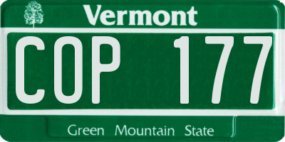 VT license plate COP177