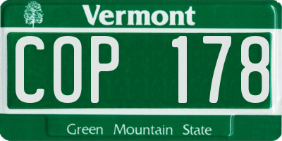 VT license plate COP178