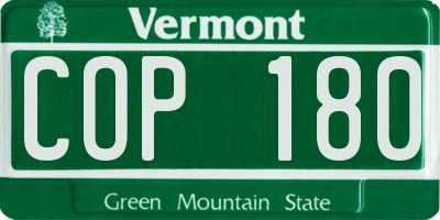 VT license plate COP180