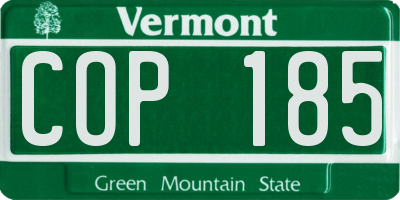 VT license plate COP185