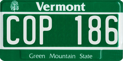 VT license plate COP186