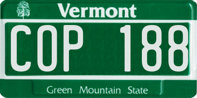 VT license plate COP188