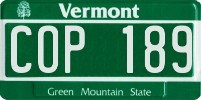VT license plate COP189