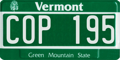 VT license plate COP195