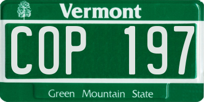 VT license plate COP197