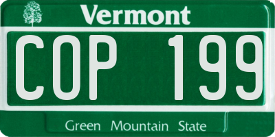 VT license plate COP199