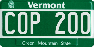 VT license plate COP200