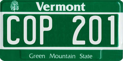 VT license plate COP201