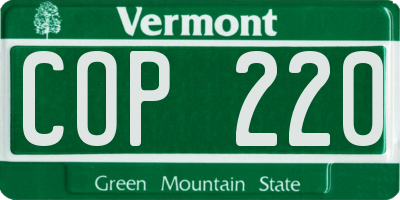 VT license plate COP220