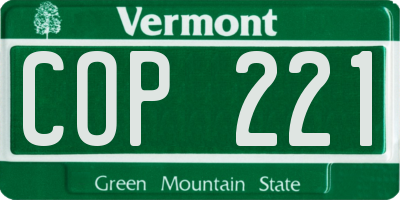 VT license plate COP221