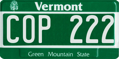 VT license plate COP222
