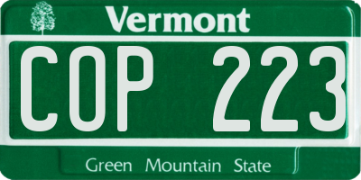 VT license plate COP223