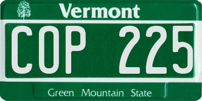VT license plate COP225