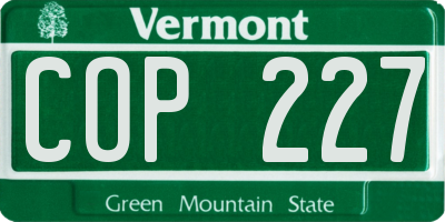VT license plate COP227