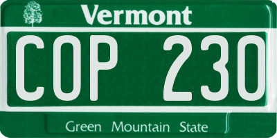 VT license plate COP230