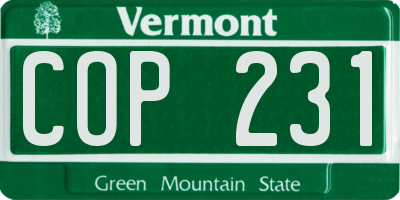 VT license plate COP231