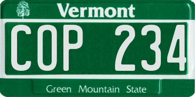 VT license plate COP234